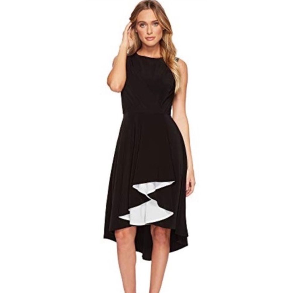 Adelyn Rae Black White Harla Dress High Low BNWT!